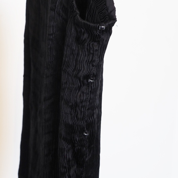 Venetia Studium for Mariano Fortuny Black Satin Plissé Dress 1980s - Picture 3 of 7